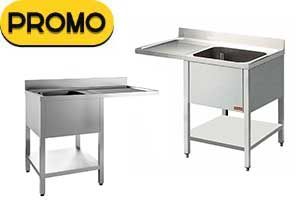 Promo Plonges inox avec passage lave-vaisselle