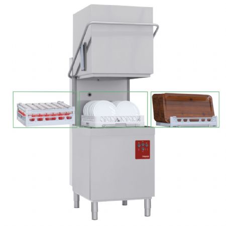 Lave-vaisselle professionnel capot panier 500x500 mm doseur de produit de rinçage - Diamond Promo - 015-25D/6
