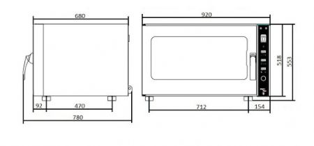 Four  convection lectrique professionnel 4 niveaux 600x400 mcanique