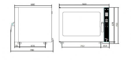 Four  convection lectrique professionnel 6 niveaux - 600x400 mm mcanique