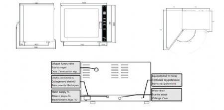 Four mixte lectrique professionnel 7 niveaux GN 1/1 mcanique