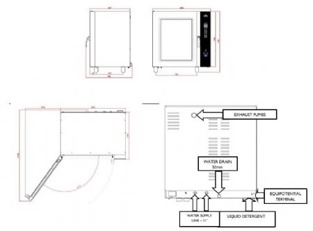 Four  convection lectrique professionnel EVO 10 niveaux 600x400 digital