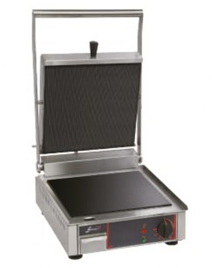Grill spcial panini vitrocramique simple avec plaque infrieure lisse et suprieure rainure