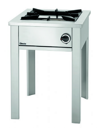 Rchaud sur pieds XL en inox 1 zone de cuisson 12,5 kW - 590x680x820 mm