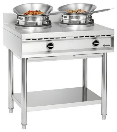 Fourneau wok 2 brûleurs Gaz 23 kW - Bartscher - 1052103
