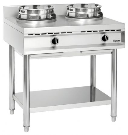 Fourneau wok 2 brûleurs Gaz 23 kW - Bartscher - 1052103