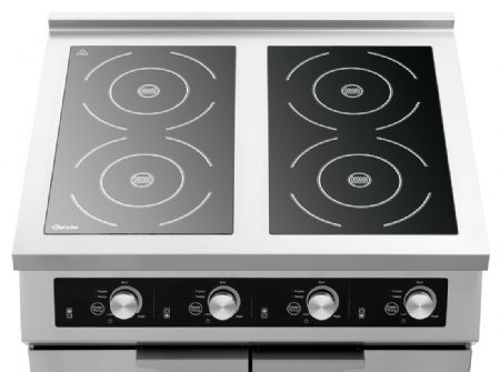 Fourneau profondeur 650 à induction à 4 zones GU Triphasé 17 kW - Bartscher - 105765