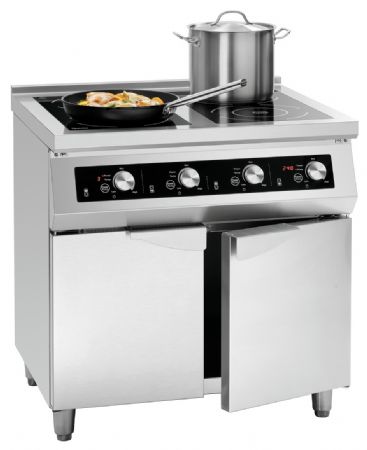 Fourneau profondeur 650 à induction à 4 zones GU Triphasé 17 kW - Bartscher - 105765