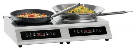 Combinaison plaque/wok induction IKIW 70 2 feux indépendants 3500 W Monophasé - Bartscher - 105800
