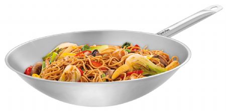 Sauteuse wok professionnelle 6 L inox 18/10 fond rond - Bartscher - 106001