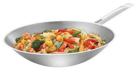 Sauteuse wok professionnelle 5,75 L inox 18/10 fond plat - Bartscher - 106002