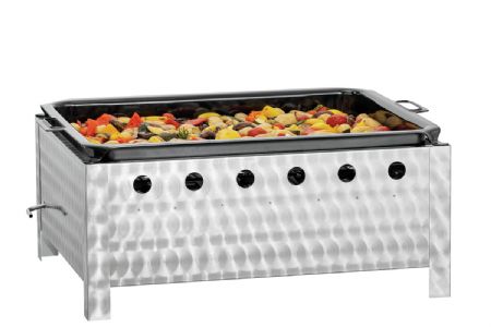 Grill combin  gaz avec 3 brleurs - 11 kW