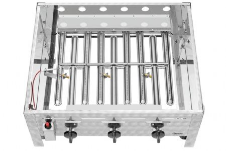 Grill combin  gaz avec 3 brleurs - 11 kW