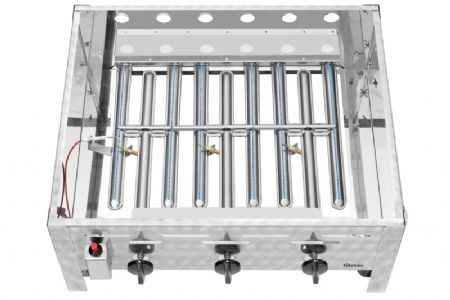 Grill combin  gaz avec 3 brleurs - 11 kW