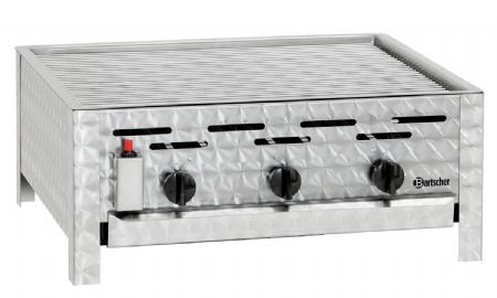 Gril combin de table  gaz en inox avec 3 brleurs - 11 kW