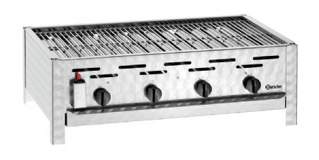 Gril combin de table  gaz en inox avec 4 brleurs - 14,7 kW