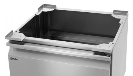 Support inox de lave-vaisselle 2 paniers de rinage 500x500 mm