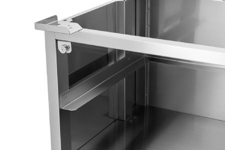 Support inox de lave-vaisselle 2 paniers de rinage 500x500 mm