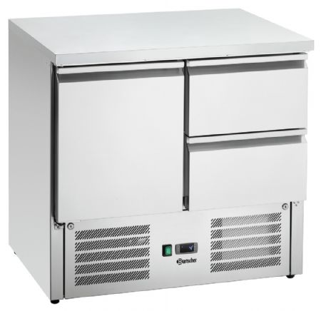 Table desserte réfrigérée Mini 900T1S2 avec armoire et 2 tiroirs GN 260 L positive - Bartscher - 110257