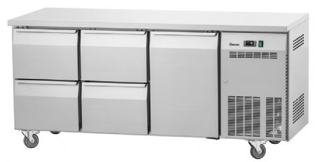 Table réfrigérée professionnelle positive avec 1 porte à battant et 4 tiroirs 1/1 GN - Bartscher - 110898