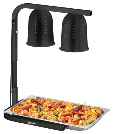 Lampe chauffante professionnelle aluminium 0,55 kW 2 chauffe - Bartscher - 114304