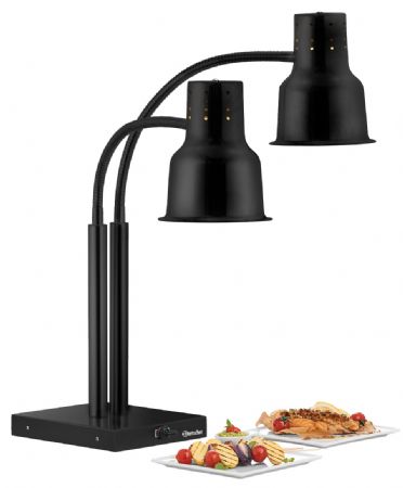 Lampe chauffante professionnelle en acier inoxydable 2 chauffe 0,5 kW - Bartscher - 114306
