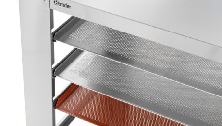 Support en inox pour fours  air chaud avec 4 niveaux 600x400 mm