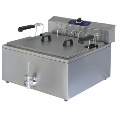 Friteuse lectrique de comptoir ptisserie avec robinet 25 L puissance 9 kW triphase