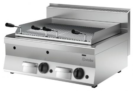 Grill pierre de lave profondeur 650 gaz B800, dimensions 800x650x295 mm - Bartscher - 1151593