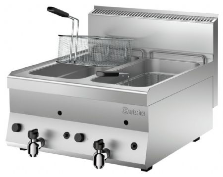 Friteuse professionnelle profondeur 650 à gaz 650, 2x8L, TG - Bartscher - 1152113