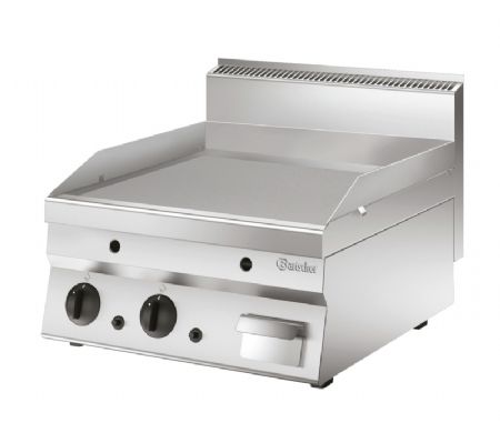 Plancha gaz professionnelle surface de cuisson lisse chrom - 590x510 mm