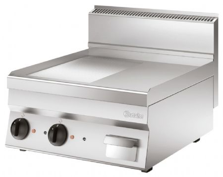 Plaque à snacker pro profondeur 650 grill 600E-GR à poser triphasé 7,8 kW - Bartscher - 115320