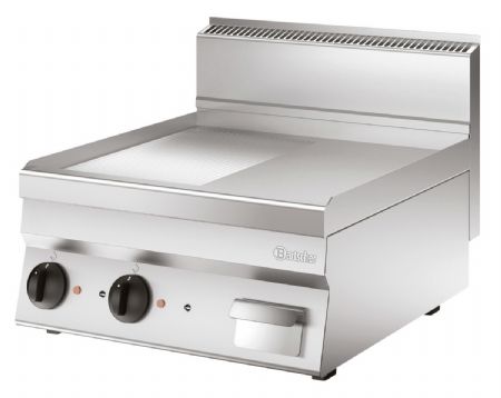 Plaque grill inox 1/2 lisse 1/2 nervur - 590x515 mm