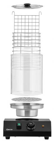Appareil professionnel à hot-dogs électrique cylindre verre 200x240 mm 0.45 kW - Bartscher - 120431