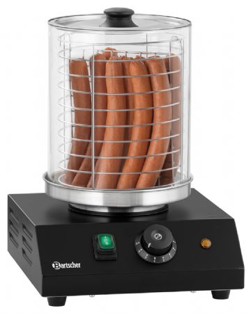 Appareil professionnel à hot-dogs électrique cylindre verre 200x240 mm 0.45 kW - Bartscher - 120431