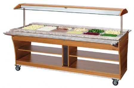 Buffet Maintien Chaud Chariot 6x1/1GN, plan de travail en granit, 2150x880x1370 mm - Bartscher - 125624