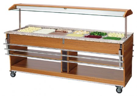 Buffet Maintien Chaud Chariot 6x1/1GN, plan de travail en granit, 2150x880x1370 mm - Bartscher - 125624