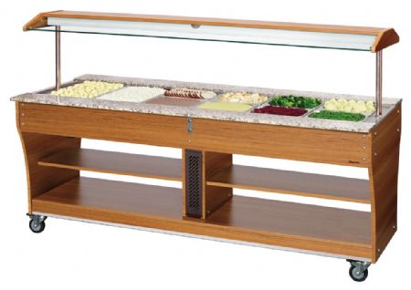 Buffet Maintien Chaud Chariot 6x1/1GN, plan de travail en granit, 2150x880x1370 mm - Bartscher - 125624