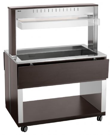 Buffet Maintien Chaud Chariot W3110-200W 3 récipients GN 1/1 et éclairage LED 1170x1250x1510 mm - Bartscher - 125633V1