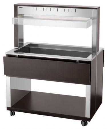 Buffet Maintien Chaud Chariot W3110-200W 3 récipients GN 1/1 et éclairage LED 1170x1250x1510 mm - Bartscher - 125633V1