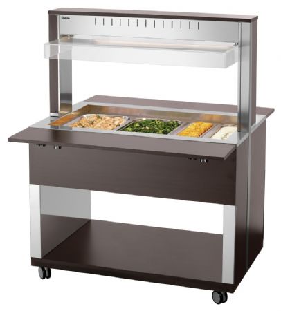 Buffet Maintien Chaud Chariot W3110-200W 3 récipients GN 1/1 et éclairage LED 1170x1250x1510 mm - Bartscher - 125633V1