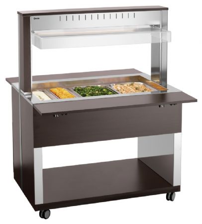 Buffet Maintien Chaud Chariot W3110-200W 3 récipients GN 1/1 et éclairage LED 1170x1250x1510 mm - Bartscher - 125633V1