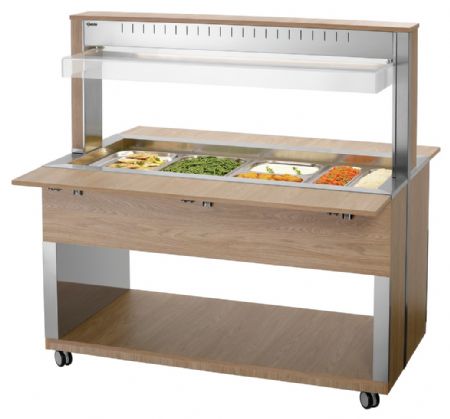 Buffet Maintien Chaud Chariot W4110-200U 4 récipients GN 1/1 1495x1250x1520 mm - Bartscher - 125634