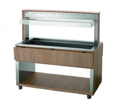 Chariot maintient chaud transportable 4x GN 1/1 clairage LED - 1495x1250x1520 mm