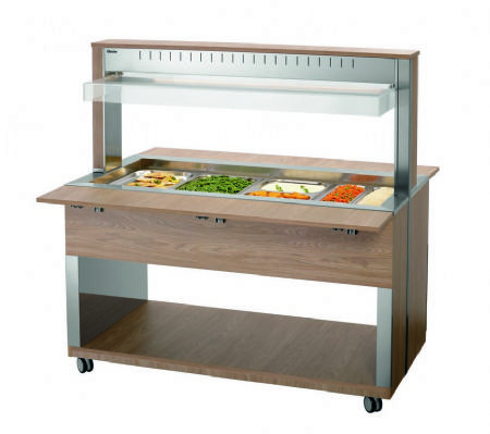Chariot maintient chaud transportable 4x GN 1/1 clairage LED - 1495x1250x1520 mm
