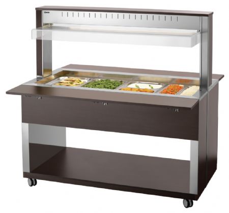 Buffet Maintien Chaud Chariot W4110-200W 4 récipients GN 1/1 1495x1250x1520 mm - Bartscher - 125634V1