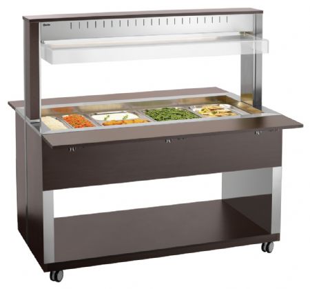 Buffet Maintien Chaud Chariot W4110-200W 4 récipients GN 1/1 1495x1250x1520 mm - Bartscher - 125634V1