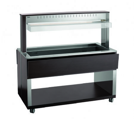 Chariot maintient chaud transportable 4x GN 1/1 clairage LED - 1495x1250x1520 mm