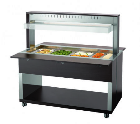 Chariot maintient chaud transportable 4x GN 1/1 clairage LED - 1495x1250x1520 mm