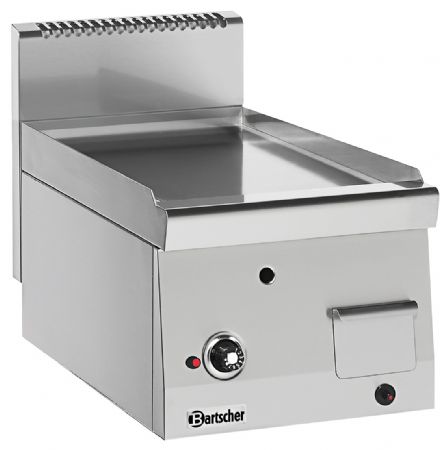 Plaque à snacker pro profondeur 600 grill gaz 600, B400, lisse Gaz - Bartscher - 1311413